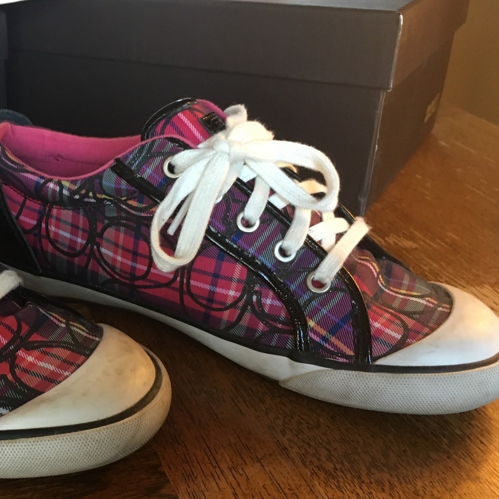 Coach Multi-Colored Barrett Plaid Sneakers